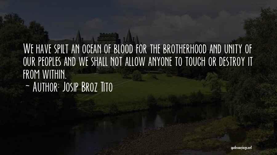 Josip Broz Tito Quotes: We Have Spilt An Ocean Of Blood For The Brotherhood And Unity Of Our Peoples And We Shall Not Allow