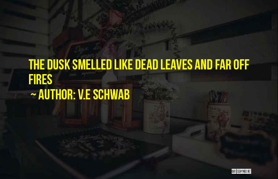 V.E Schwab Quotes: The Dusk Smelled Like Dead Leaves And Far Off Fires