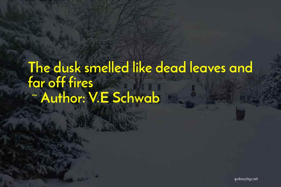 V.E Schwab Quotes: The Dusk Smelled Like Dead Leaves And Far Off Fires