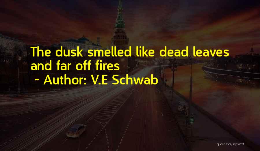 V.E Schwab Quotes: The Dusk Smelled Like Dead Leaves And Far Off Fires