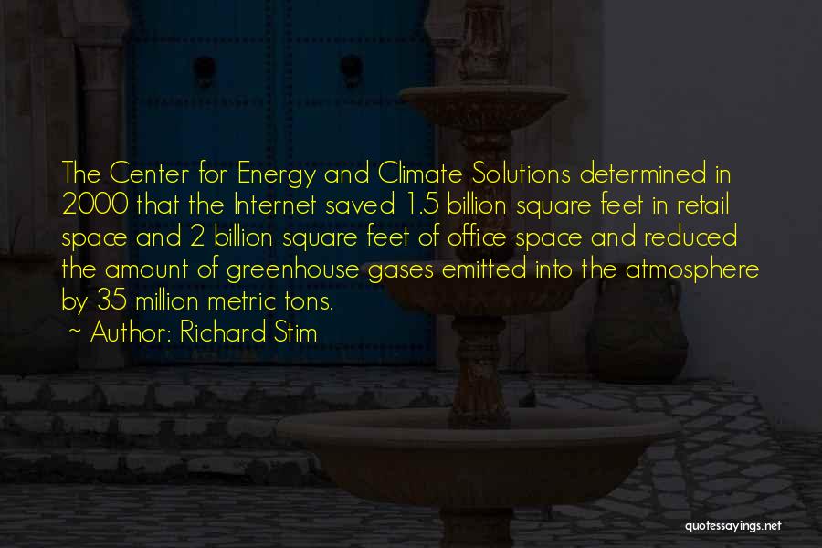 Richard Stim Quotes: The Center For Energy And Climate Solutions Determined In 2000 That The Internet Saved 1.5 Billion Square Feet In Retail