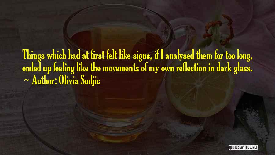 Olivia Sudjic Quotes: Things Which Had At First Felt Like Signs, If I Analysed Them For Too Long, Ended Up Feeling Like The