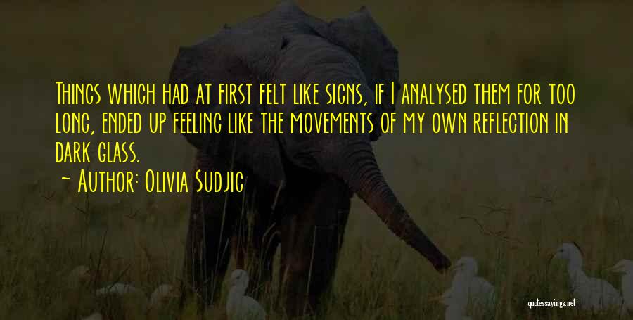 Olivia Sudjic Quotes: Things Which Had At First Felt Like Signs, If I Analysed Them For Too Long, Ended Up Feeling Like The