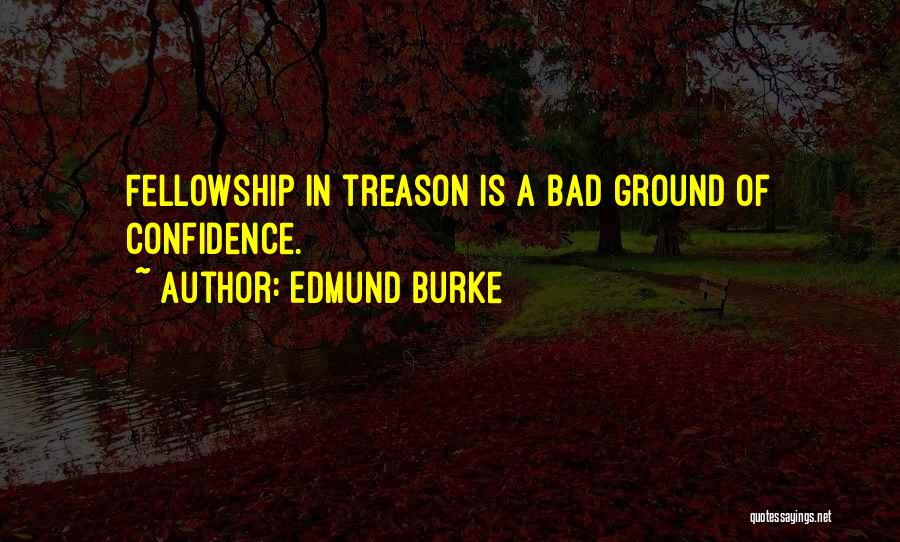 Edmund Burke Quotes: Fellowship In Treason Is A Bad Ground Of Confidence.