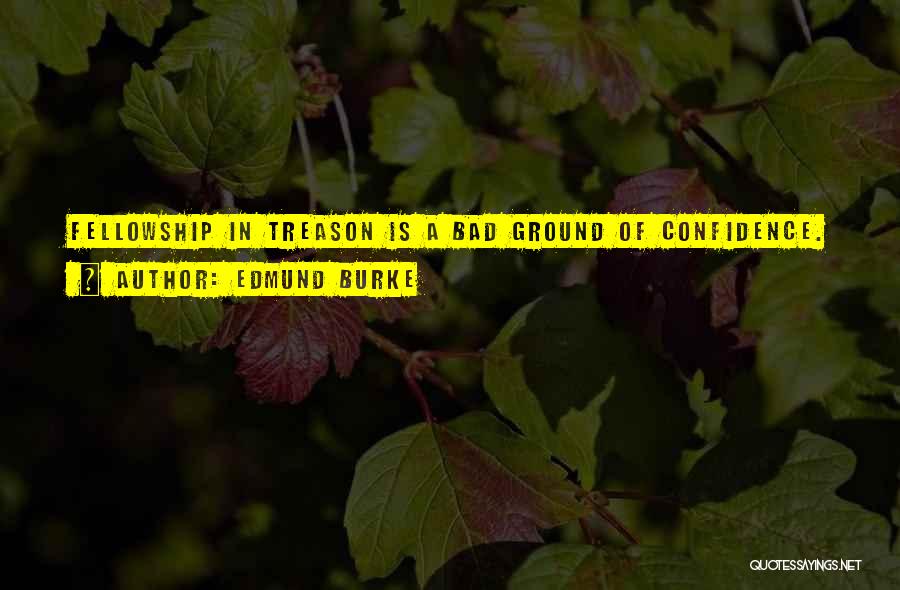 Edmund Burke Quotes: Fellowship In Treason Is A Bad Ground Of Confidence.