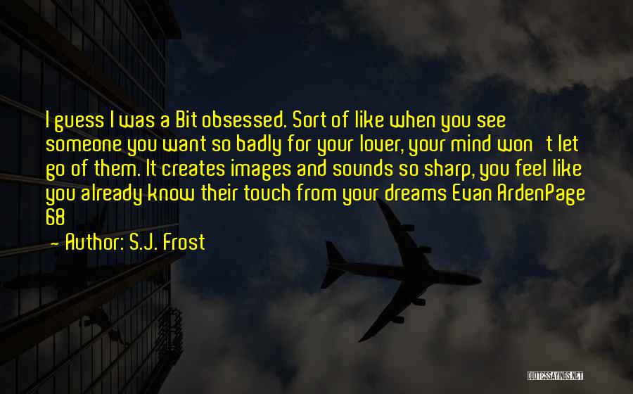 S.J. Frost Quotes: I Guess I Was A Bit Obsessed. Sort Of Like When You See Someone You Want So Badly For Your