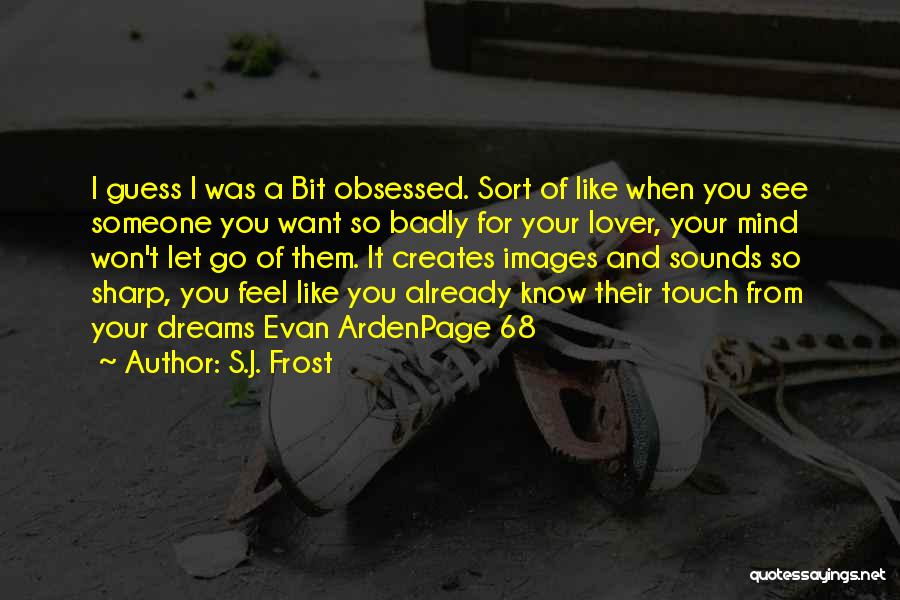 S.J. Frost Quotes: I Guess I Was A Bit Obsessed. Sort Of Like When You See Someone You Want So Badly For Your