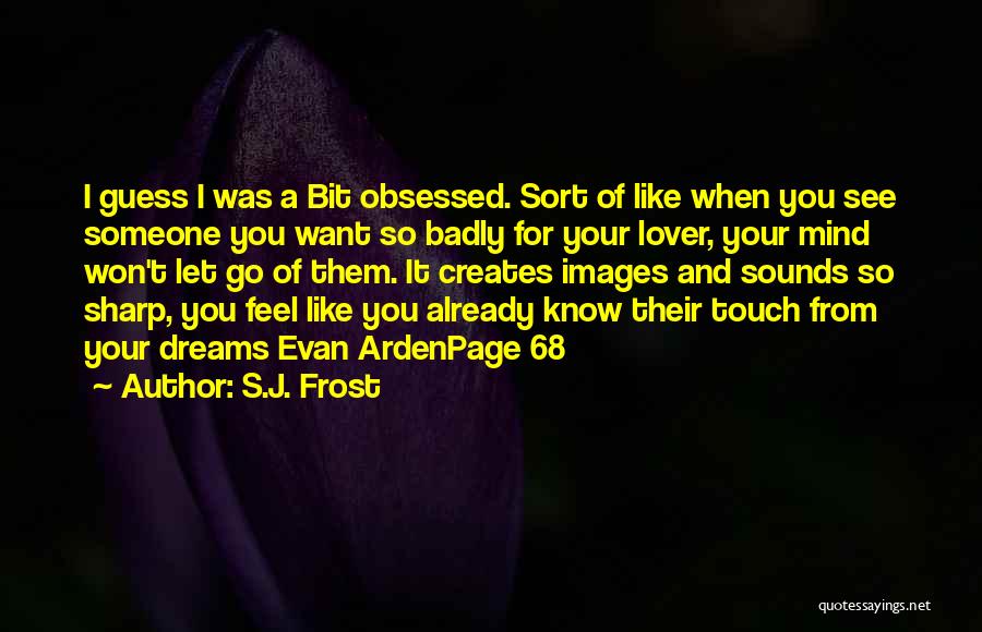 S.J. Frost Quotes: I Guess I Was A Bit Obsessed. Sort Of Like When You See Someone You Want So Badly For Your