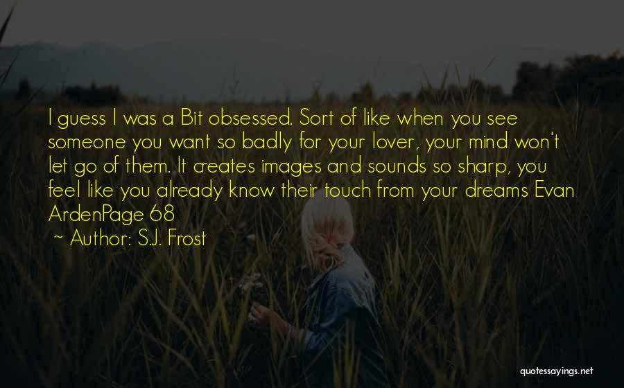 S.J. Frost Quotes: I Guess I Was A Bit Obsessed. Sort Of Like When You See Someone You Want So Badly For Your