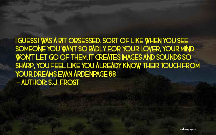 S.J. Frost Quotes: I Guess I Was A Bit Obsessed. Sort Of Like When You See Someone You Want So Badly For Your