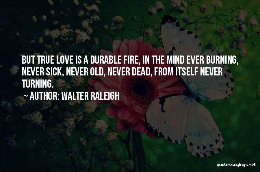 Walter Raleigh Quotes: But True Love Is A Durable Fire, In The Mind Ever Burning, Never Sick, Never Old, Never Dead, From Itself