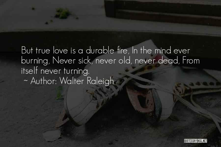 Walter Raleigh Quotes: But True Love Is A Durable Fire, In The Mind Ever Burning, Never Sick, Never Old, Never Dead, From Itself