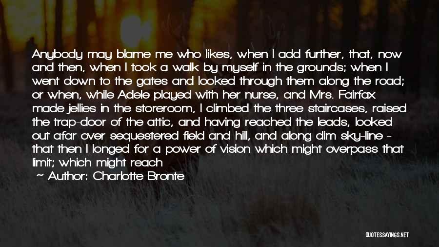 Charlotte Bronte Quotes: Anybody May Blame Me Who Likes, When I Add Further, That, Now And Then, When I Took A Walk By