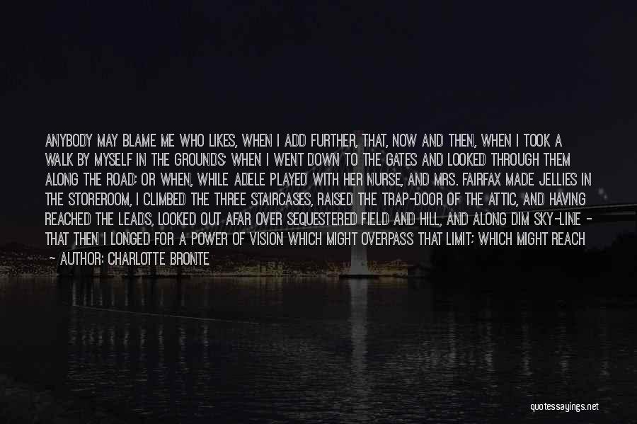 Charlotte Bronte Quotes: Anybody May Blame Me Who Likes, When I Add Further, That, Now And Then, When I Took A Walk By