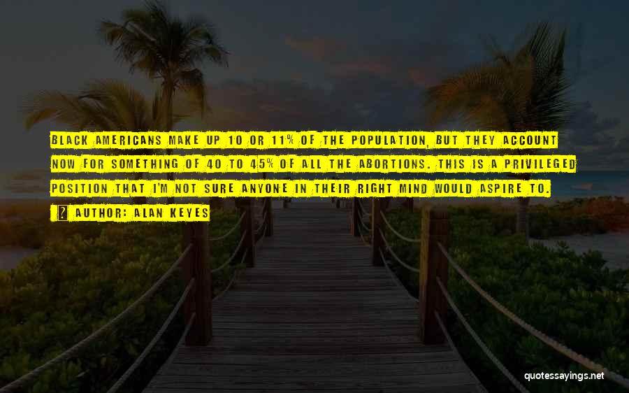 Alan Keyes Quotes: Black Americans Make Up 10 Or 11% Of The Population, But They Account Now For Something Of 40 To 45%