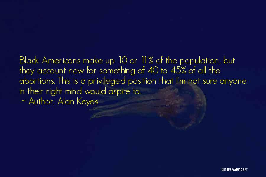 Alan Keyes Quotes: Black Americans Make Up 10 Or 11% Of The Population, But They Account Now For Something Of 40 To 45%