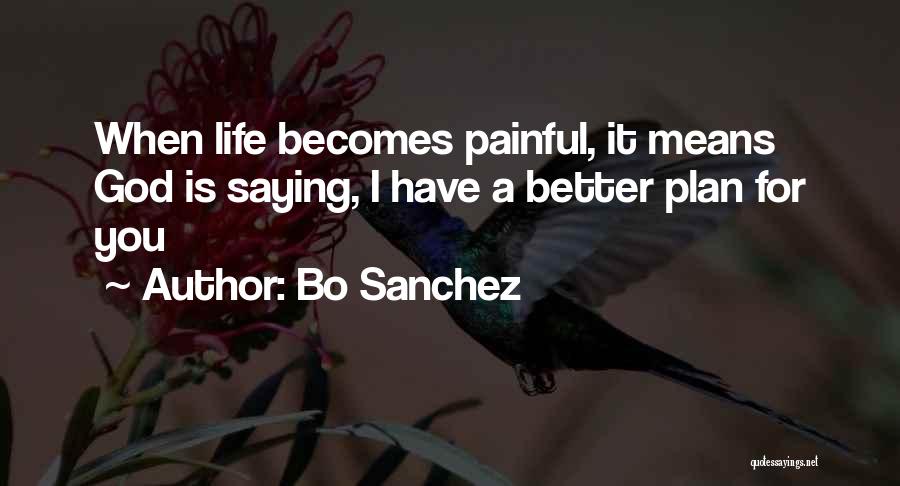 Bo Sanchez Quotes: When Life Becomes Painful, It Means God Is Saying, I Have A Better Plan For You