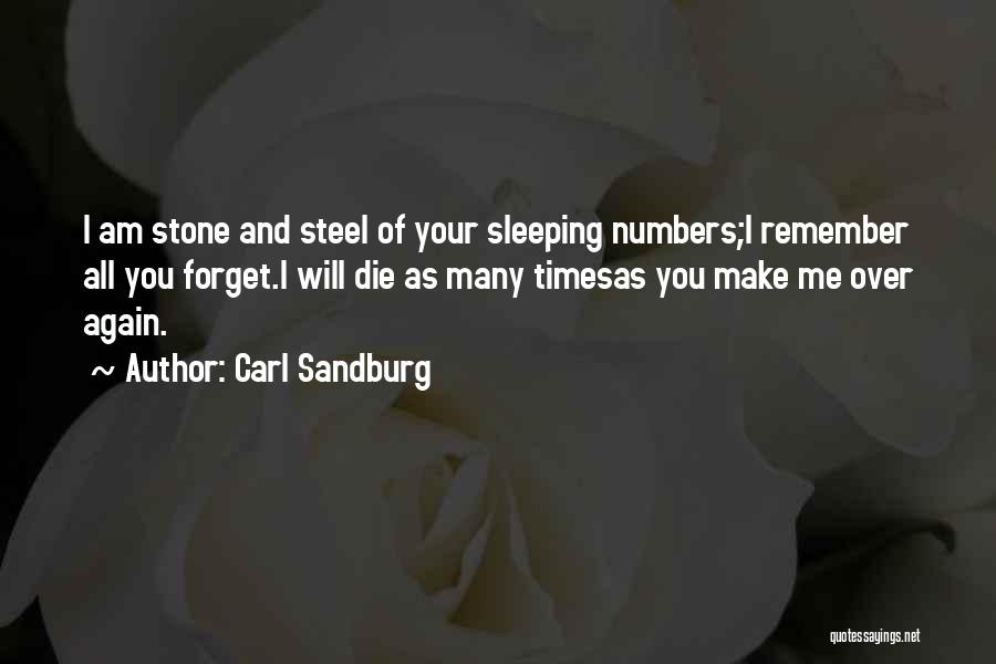 Carl Sandburg Quotes: I Am Stone And Steel Of Your Sleeping Numbers;i Remember All You Forget.i Will Die As Many Timesas You Make
