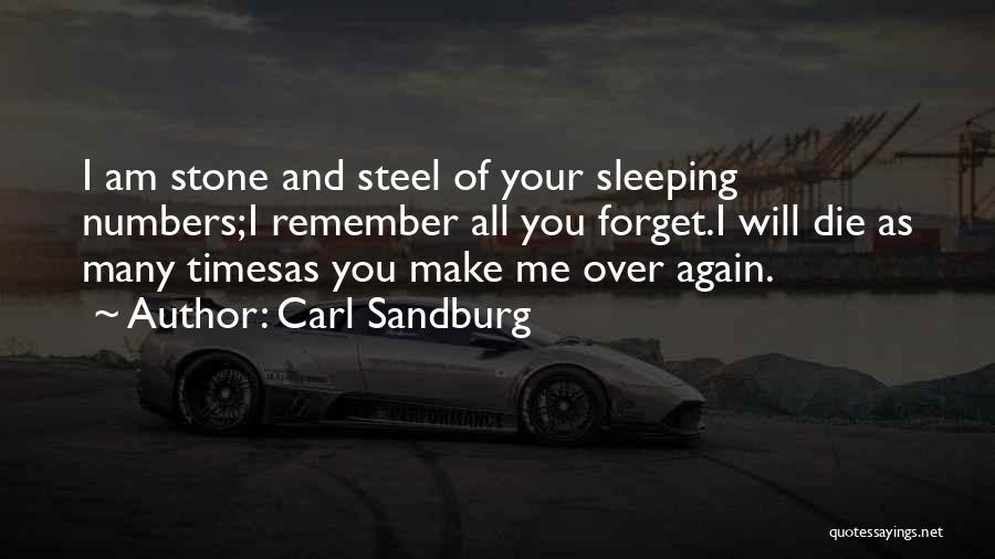Carl Sandburg Quotes: I Am Stone And Steel Of Your Sleeping Numbers;i Remember All You Forget.i Will Die As Many Timesas You Make