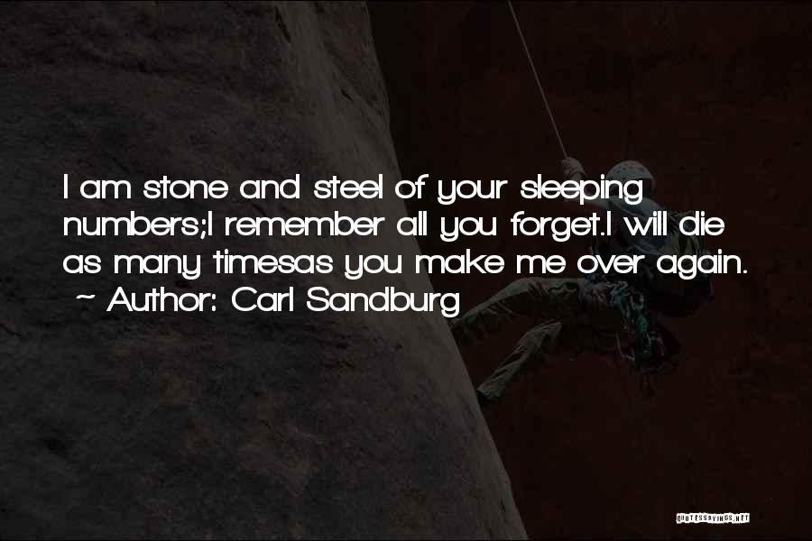 Carl Sandburg Quotes: I Am Stone And Steel Of Your Sleeping Numbers;i Remember All You Forget.i Will Die As Many Timesas You Make