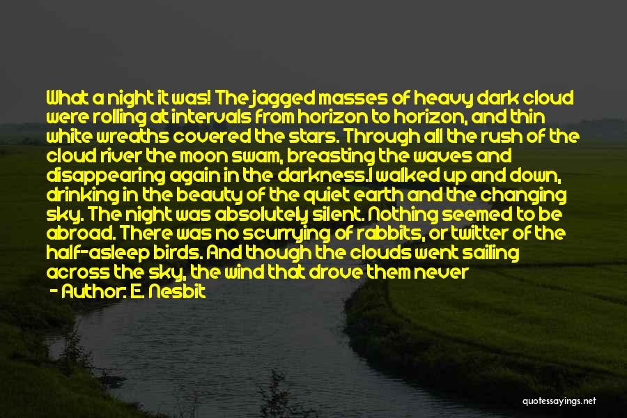 E. Nesbit Quotes: What A Night It Was! The Jagged Masses Of Heavy Dark Cloud Were Rolling At Intervals From Horizon To Horizon,