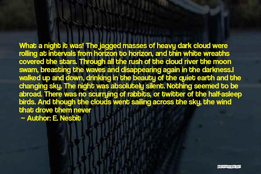 E. Nesbit Quotes: What A Night It Was! The Jagged Masses Of Heavy Dark Cloud Were Rolling At Intervals From Horizon To Horizon,