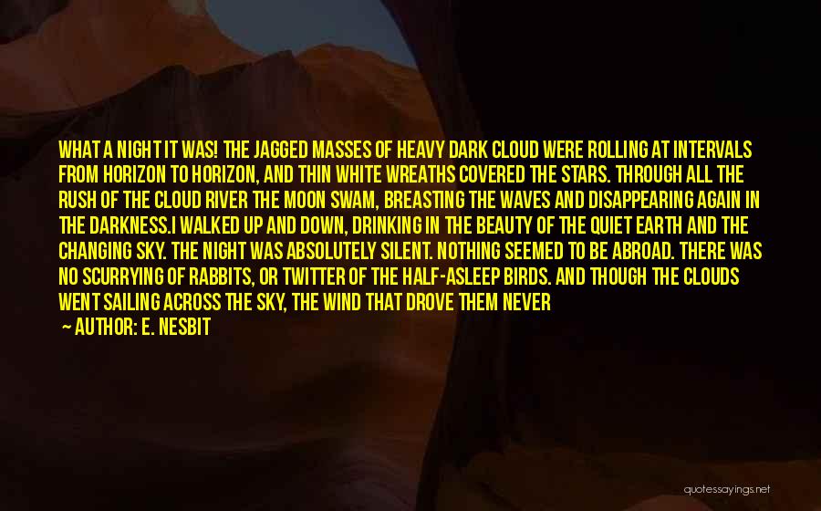 E. Nesbit Quotes: What A Night It Was! The Jagged Masses Of Heavy Dark Cloud Were Rolling At Intervals From Horizon To Horizon,