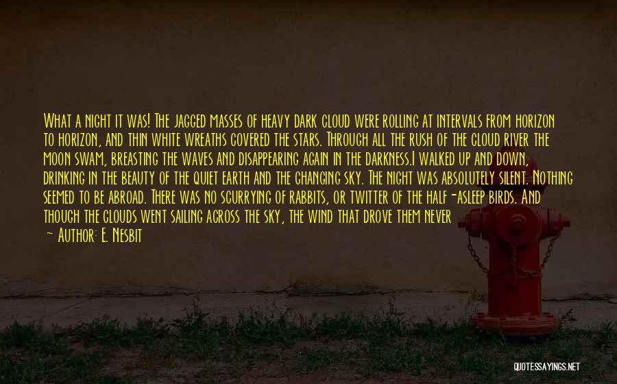 E. Nesbit Quotes: What A Night It Was! The Jagged Masses Of Heavy Dark Cloud Were Rolling At Intervals From Horizon To Horizon,