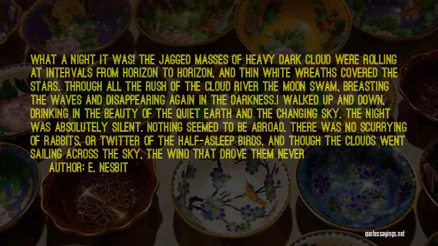 E. Nesbit Quotes: What A Night It Was! The Jagged Masses Of Heavy Dark Cloud Were Rolling At Intervals From Horizon To Horizon,