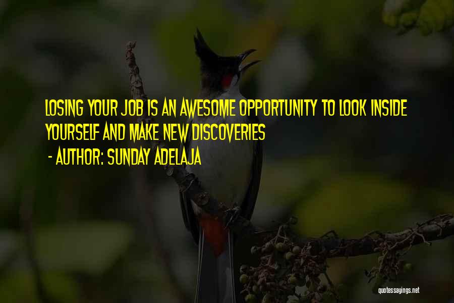 Sunday Adelaja Quotes: Losing Your Job Is An Awesome Opportunity To Look Inside Yourself And Make New Discoveries