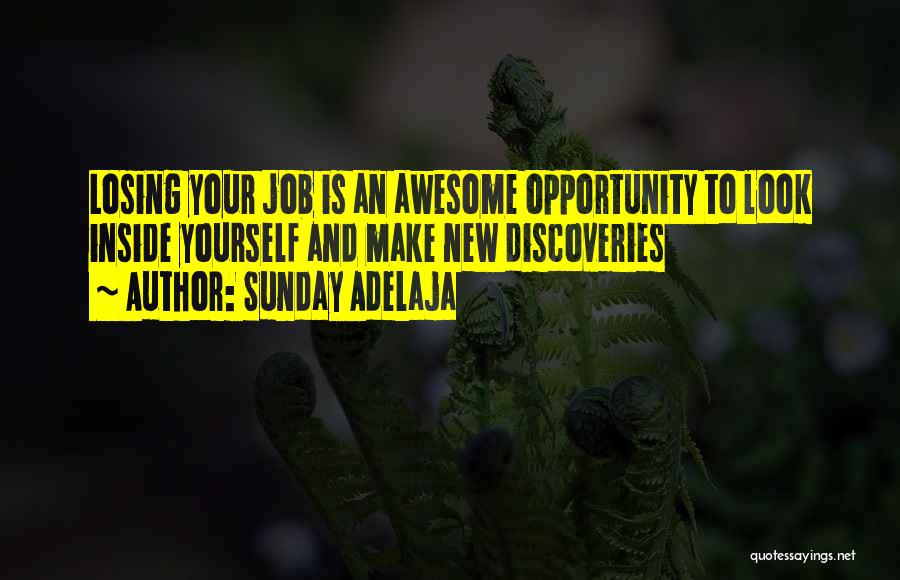Sunday Adelaja Quotes: Losing Your Job Is An Awesome Opportunity To Look Inside Yourself And Make New Discoveries