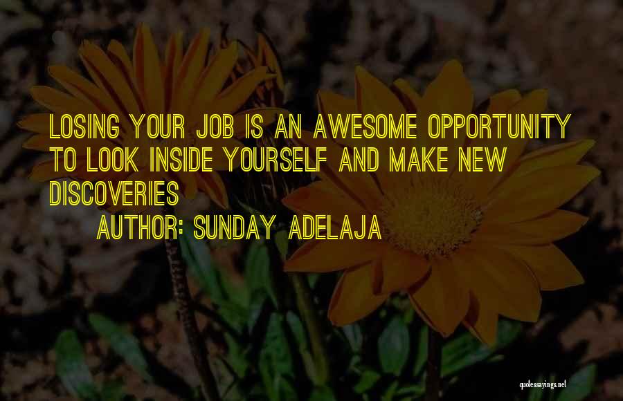 Sunday Adelaja Quotes: Losing Your Job Is An Awesome Opportunity To Look Inside Yourself And Make New Discoveries