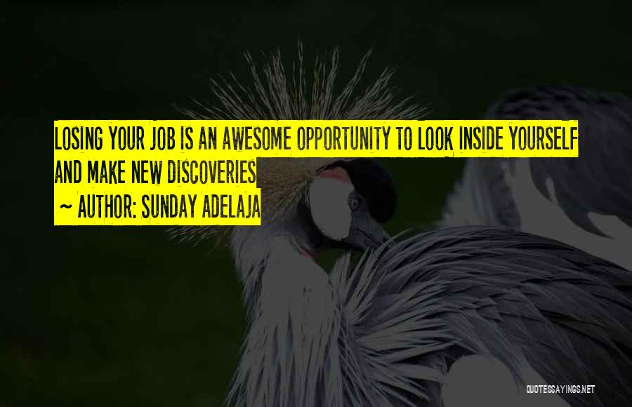 Sunday Adelaja Quotes: Losing Your Job Is An Awesome Opportunity To Look Inside Yourself And Make New Discoveries