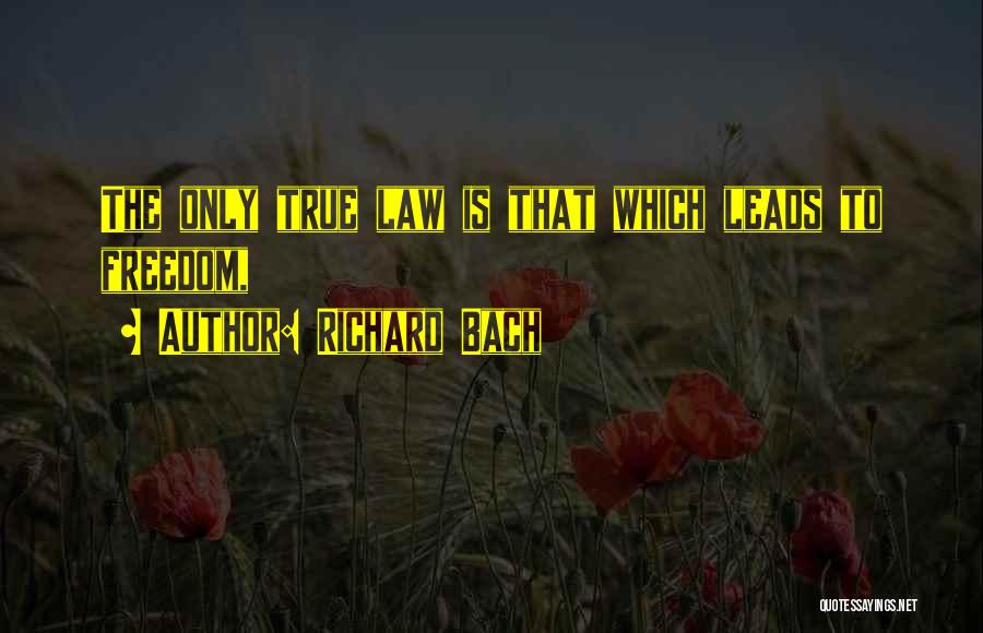 Richard Bach Quotes: The Only True Law Is That Which Leads To Freedom,