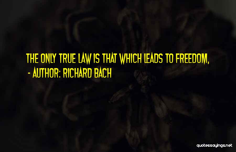 Richard Bach Quotes: The Only True Law Is That Which Leads To Freedom,