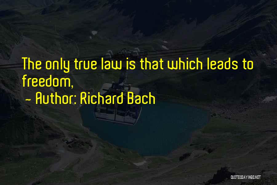 Richard Bach Quotes: The Only True Law Is That Which Leads To Freedom,