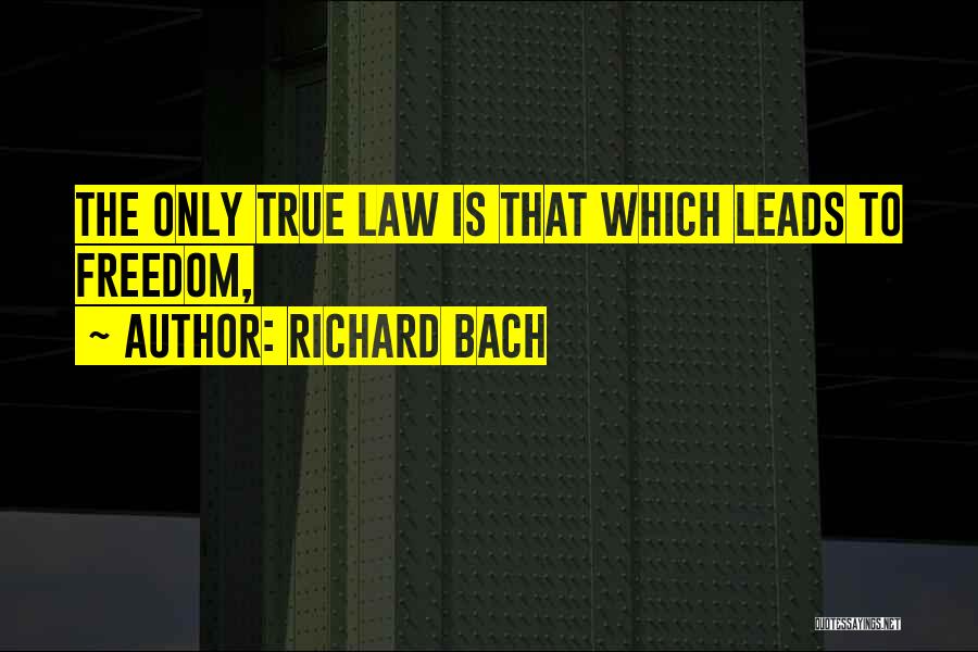 Richard Bach Quotes: The Only True Law Is That Which Leads To Freedom,