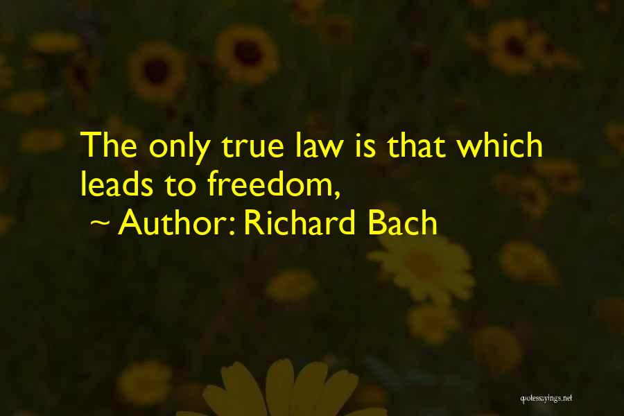 Richard Bach Quotes: The Only True Law Is That Which Leads To Freedom,