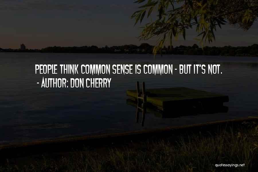 Don Cherry Quotes: People Think Common Sense Is Common - But It's Not.