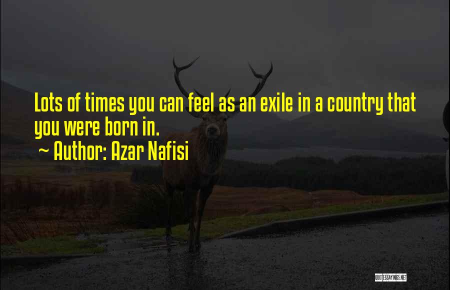 Azar Nafisi Quotes: Lots Of Times You Can Feel As An Exile In A Country That You Were Born In.