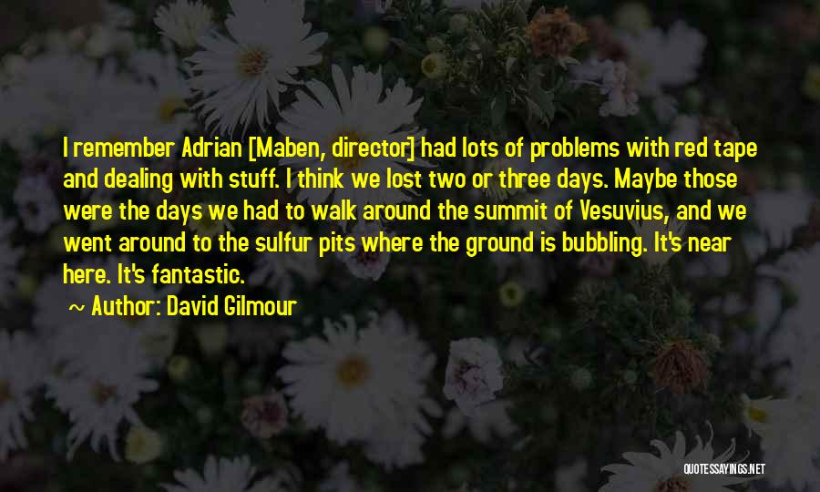 David Gilmour Quotes: I Remember Adrian [maben, Director] Had Lots Of Problems With Red Tape And Dealing With Stuff. I Think We Lost