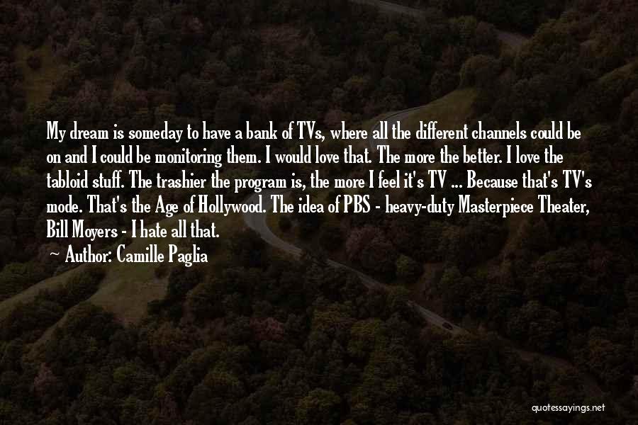 Camille Paglia Quotes: My Dream Is Someday To Have A Bank Of Tvs, Where All The Different Channels Could Be On And I