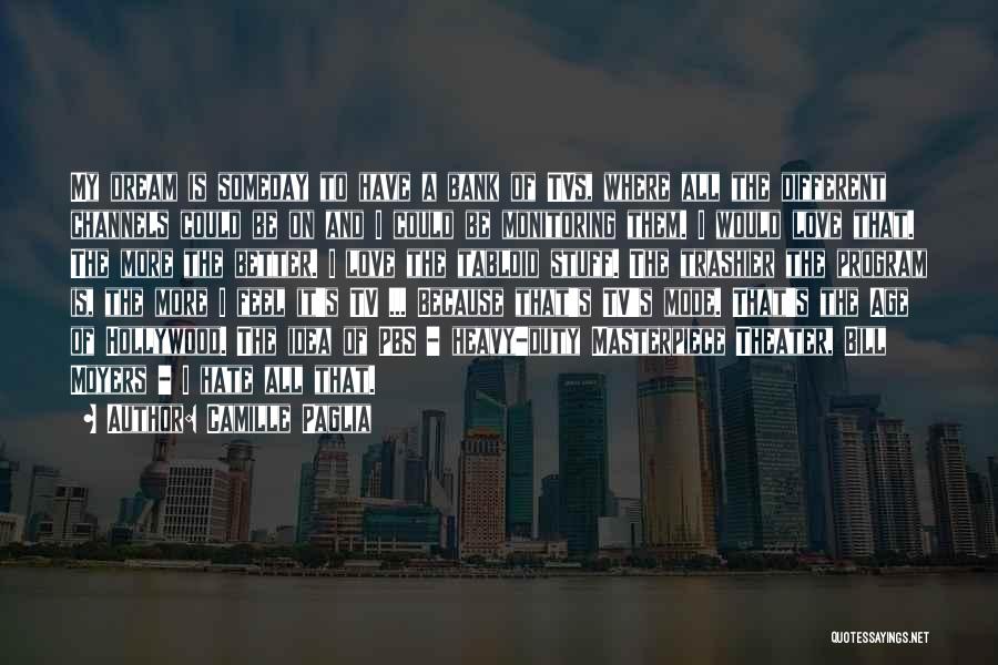 Camille Paglia Quotes: My Dream Is Someday To Have A Bank Of Tvs, Where All The Different Channels Could Be On And I