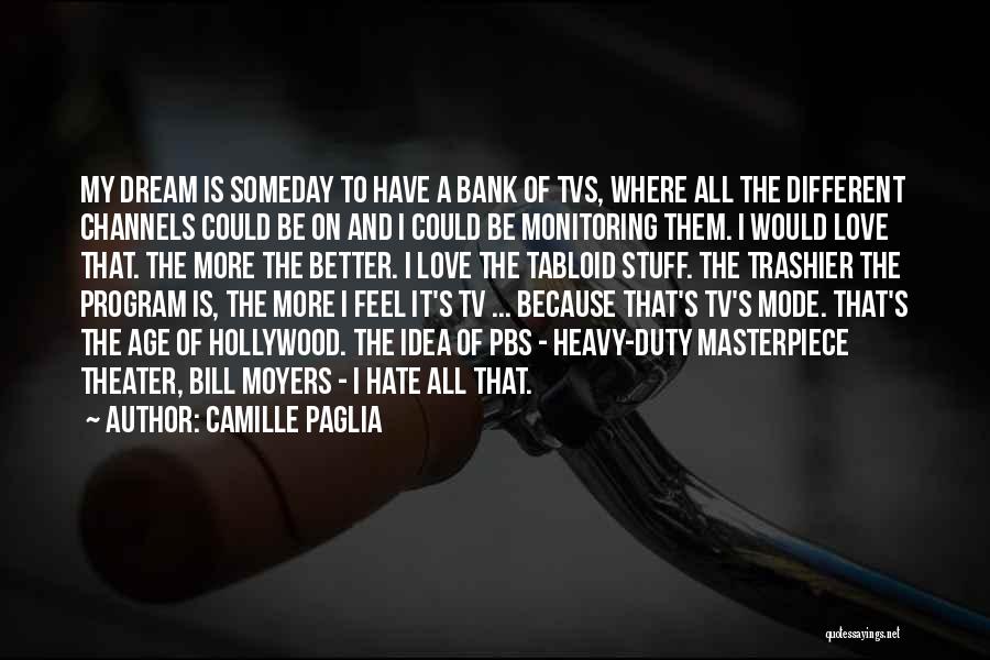 Camille Paglia Quotes: My Dream Is Someday To Have A Bank Of Tvs, Where All The Different Channels Could Be On And I