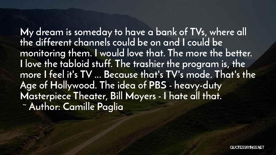 Camille Paglia Quotes: My Dream Is Someday To Have A Bank Of Tvs, Where All The Different Channels Could Be On And I