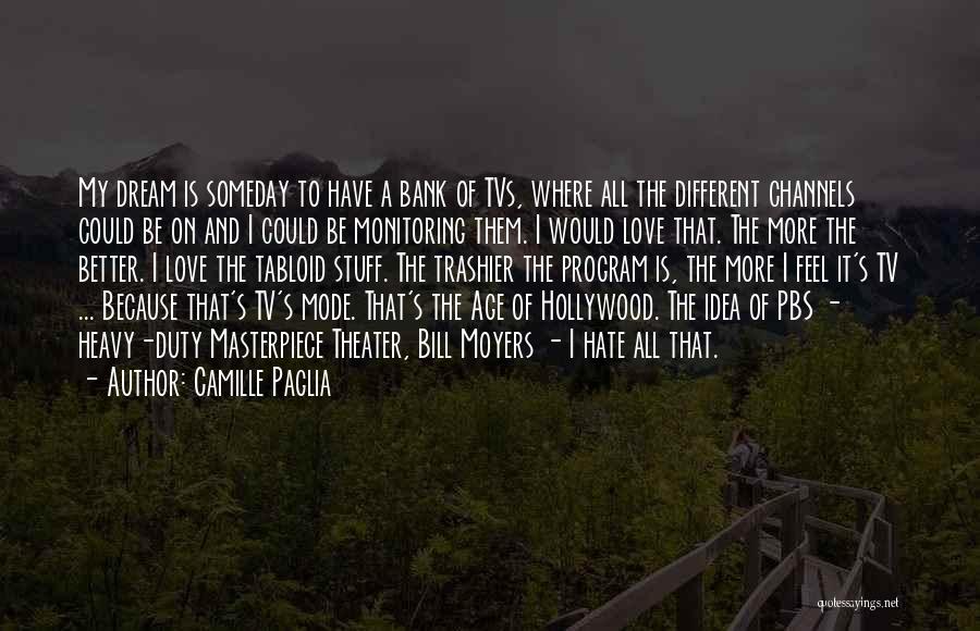 Camille Paglia Quotes: My Dream Is Someday To Have A Bank Of Tvs, Where All The Different Channels Could Be On And I