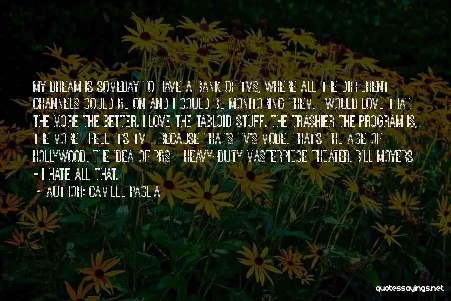 Camille Paglia Quotes: My Dream Is Someday To Have A Bank Of Tvs, Where All The Different Channels Could Be On And I