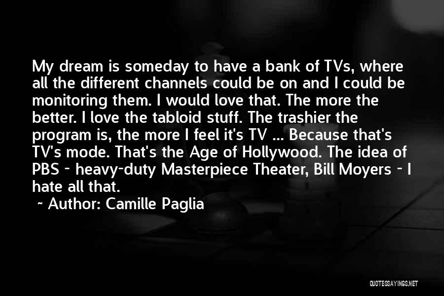 Camille Paglia Quotes: My Dream Is Someday To Have A Bank Of Tvs, Where All The Different Channels Could Be On And I