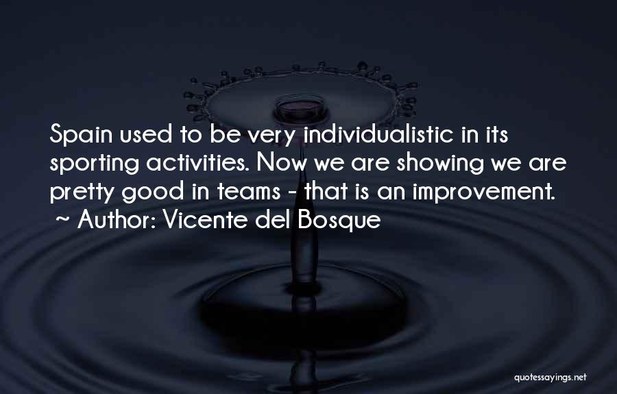 Vicente Del Bosque Quotes: Spain Used To Be Very Individualistic In Its Sporting Activities. Now We Are Showing We Are Pretty Good In Teams