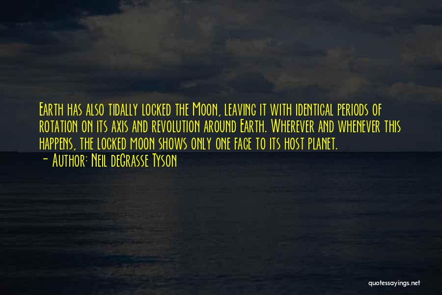 Neil DeGrasse Tyson Quotes: Earth Has Also Tidally Locked The Moon, Leaving It With Identical Periods Of Rotation On Its Axis And Revolution Around